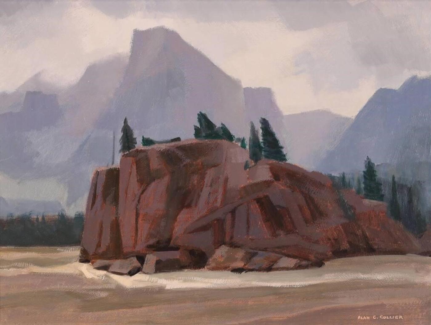 Alan Caswell Collier (1911-1990) - Lady Franklin Rock, Fraser River, B.C.; 1987