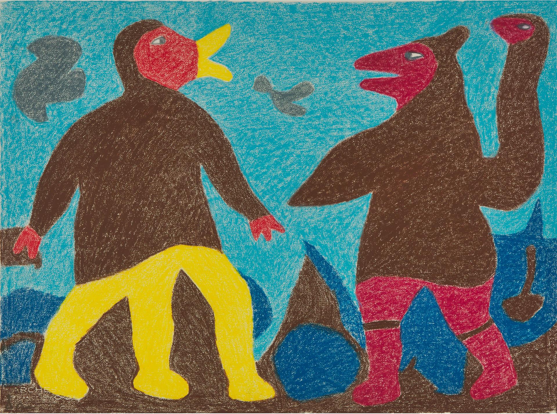 Irene Avaalaaquiaq Tiktaalaaq (1941) - Untitled (Bird Figures)
