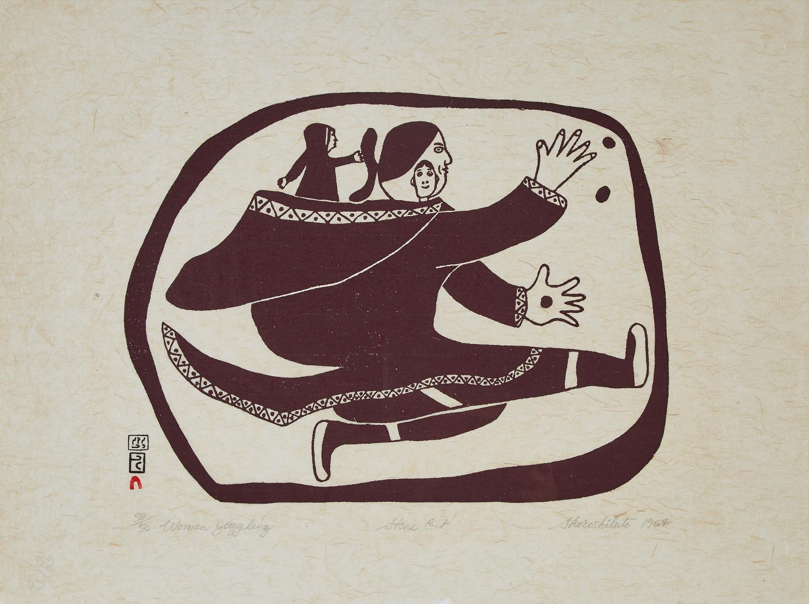 Sorosiluto Ashoona (1941) - Woman Juggling