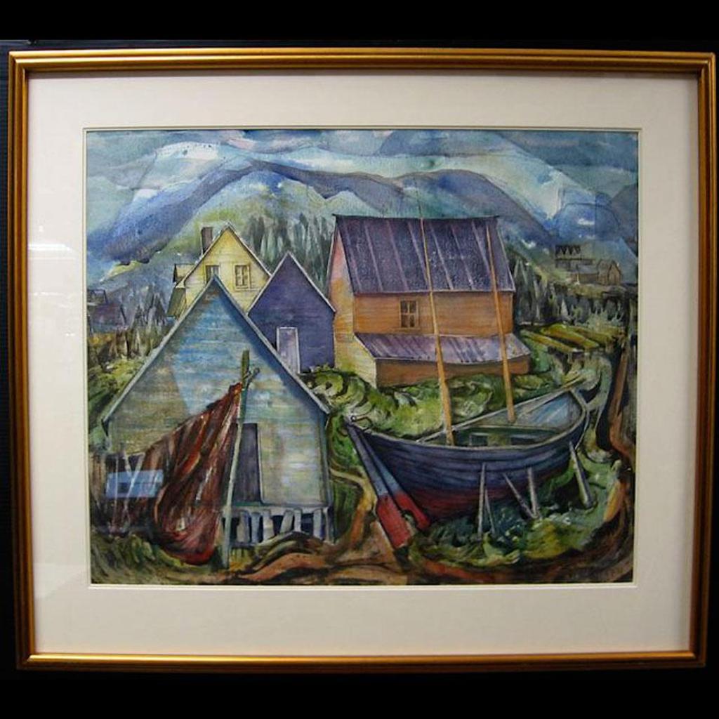Margaret Walker Aitken (1919-1977) - Untitled (Boat And Houses