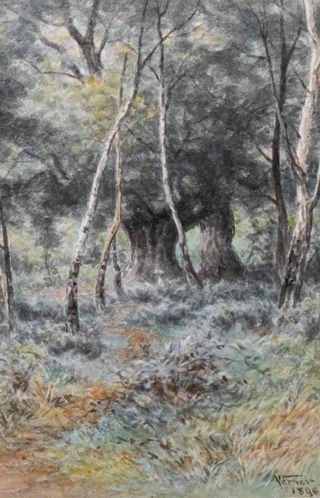 Frederick Arthur Verner (1836-1928) - Burnham Beech Woods Scene; 1898