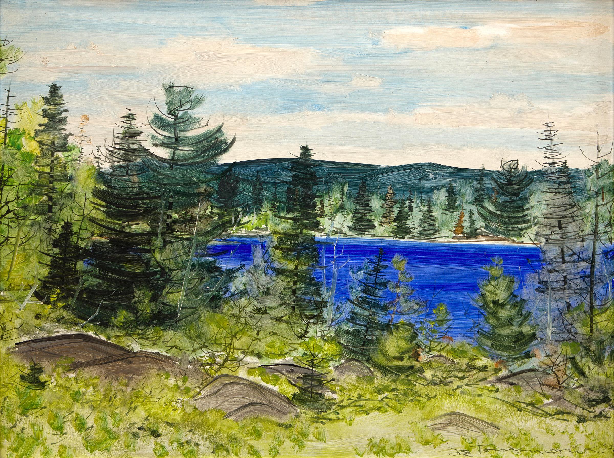 Jacques Godefroy de Tonnancour (1917-2005) - Blue Lake Laurentians, 1957