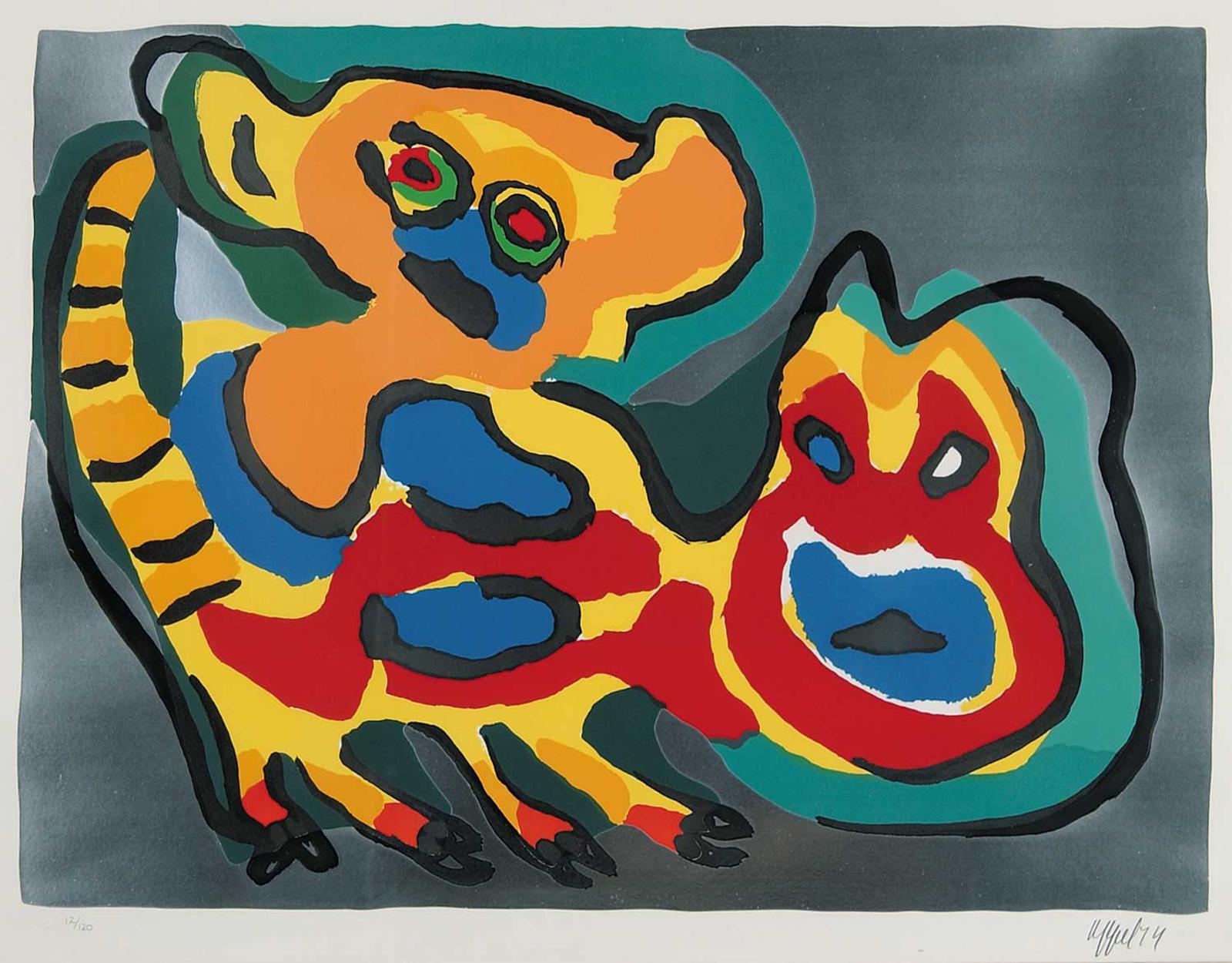 Karel Appel (1921-2006) - Untitled - Cats  #12/120