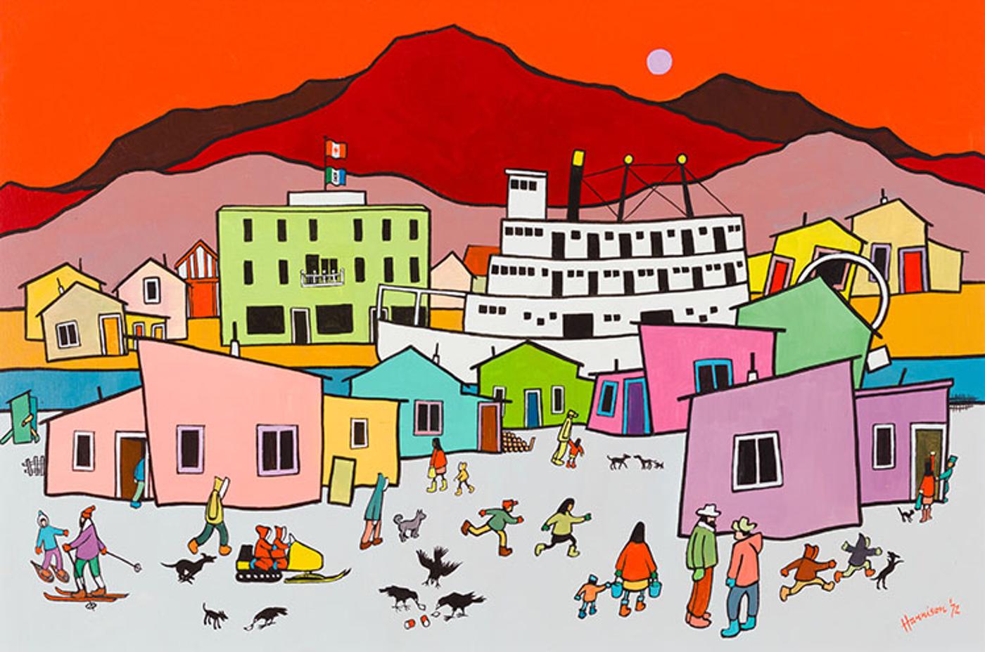 Ted Harrison (1926-2015) - Yukon Evening