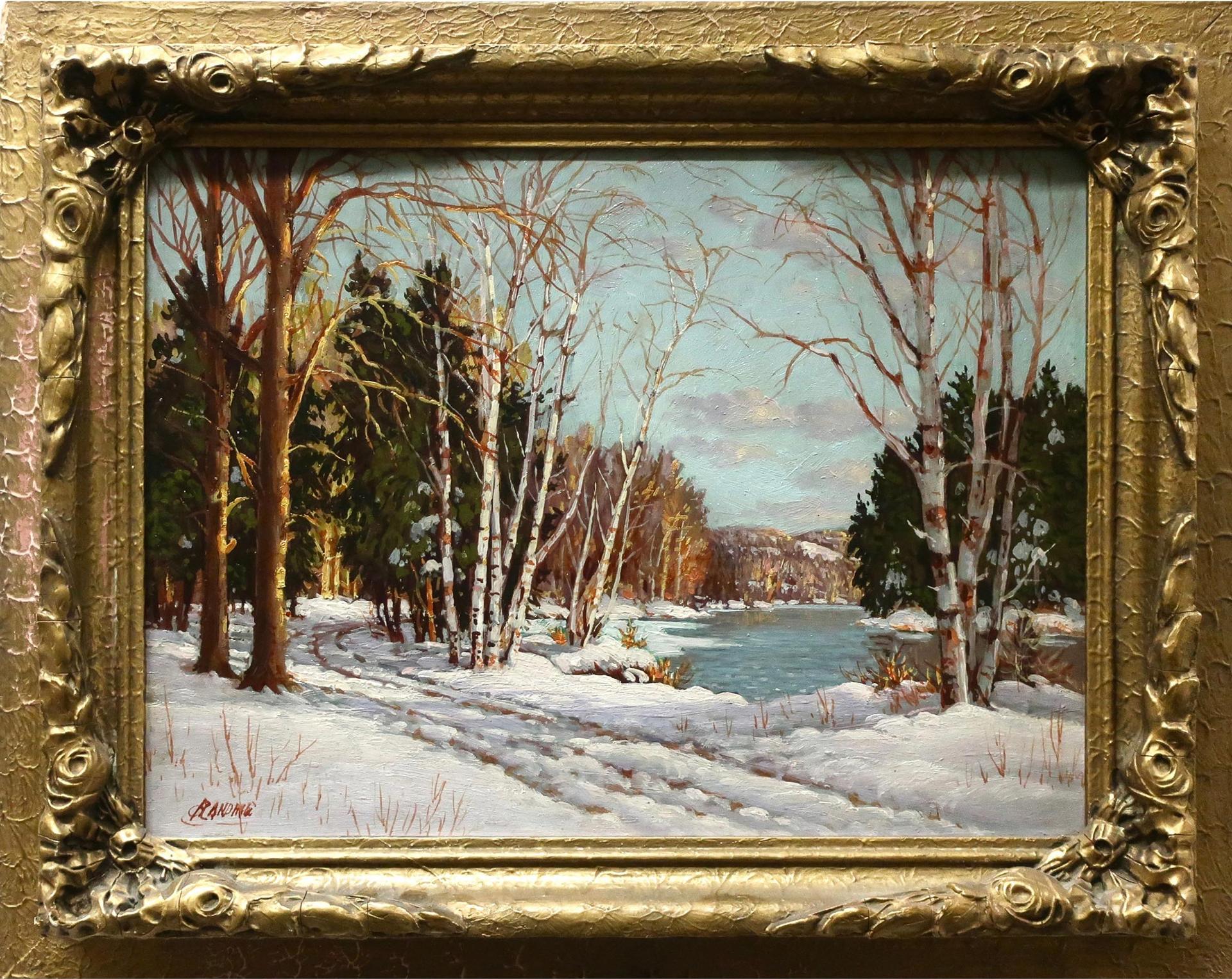 Otto Planding (1887-1964) - Untitled (Winding Road By Lake - Winter)