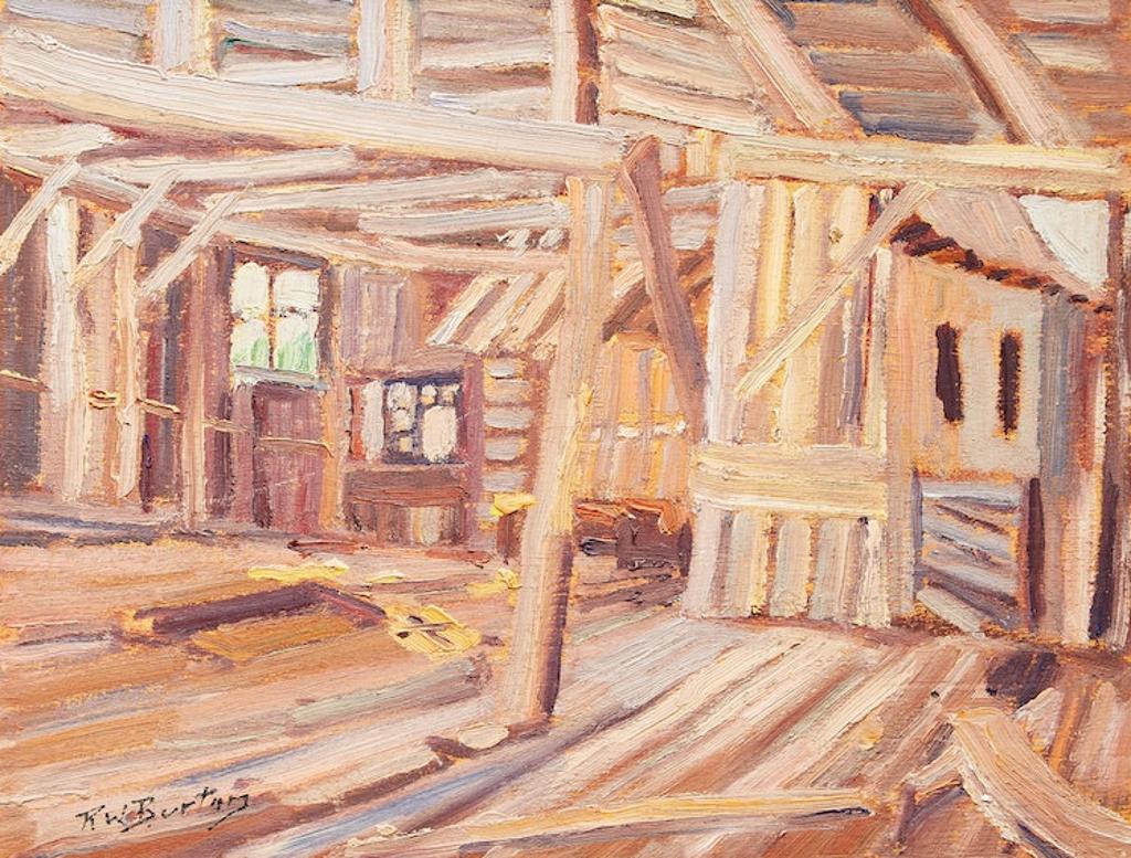 Ralph Wallace Burton (1905-1983) - Inside View- Old Lumber Mill near Aylen Lake, Ont
