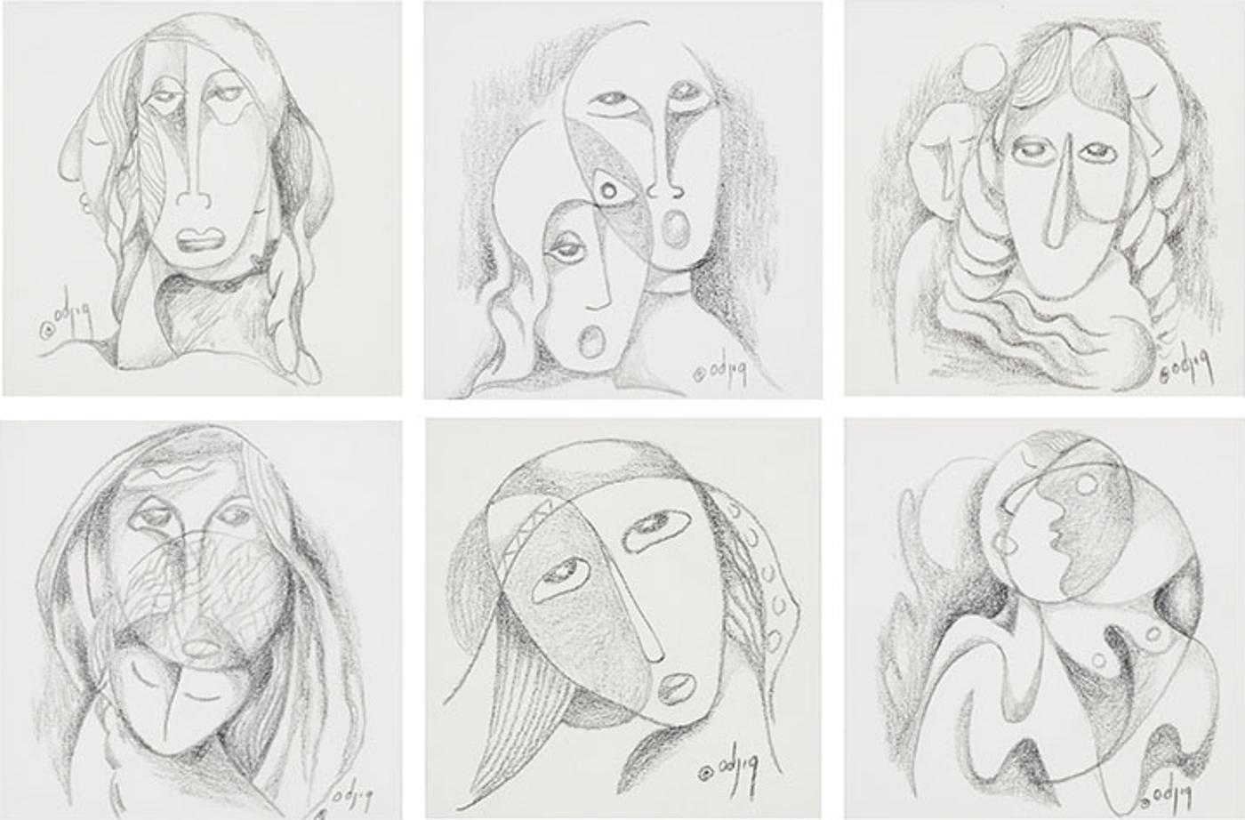 Daphne Odjig (1919-2016) - Six Pencil Sketches