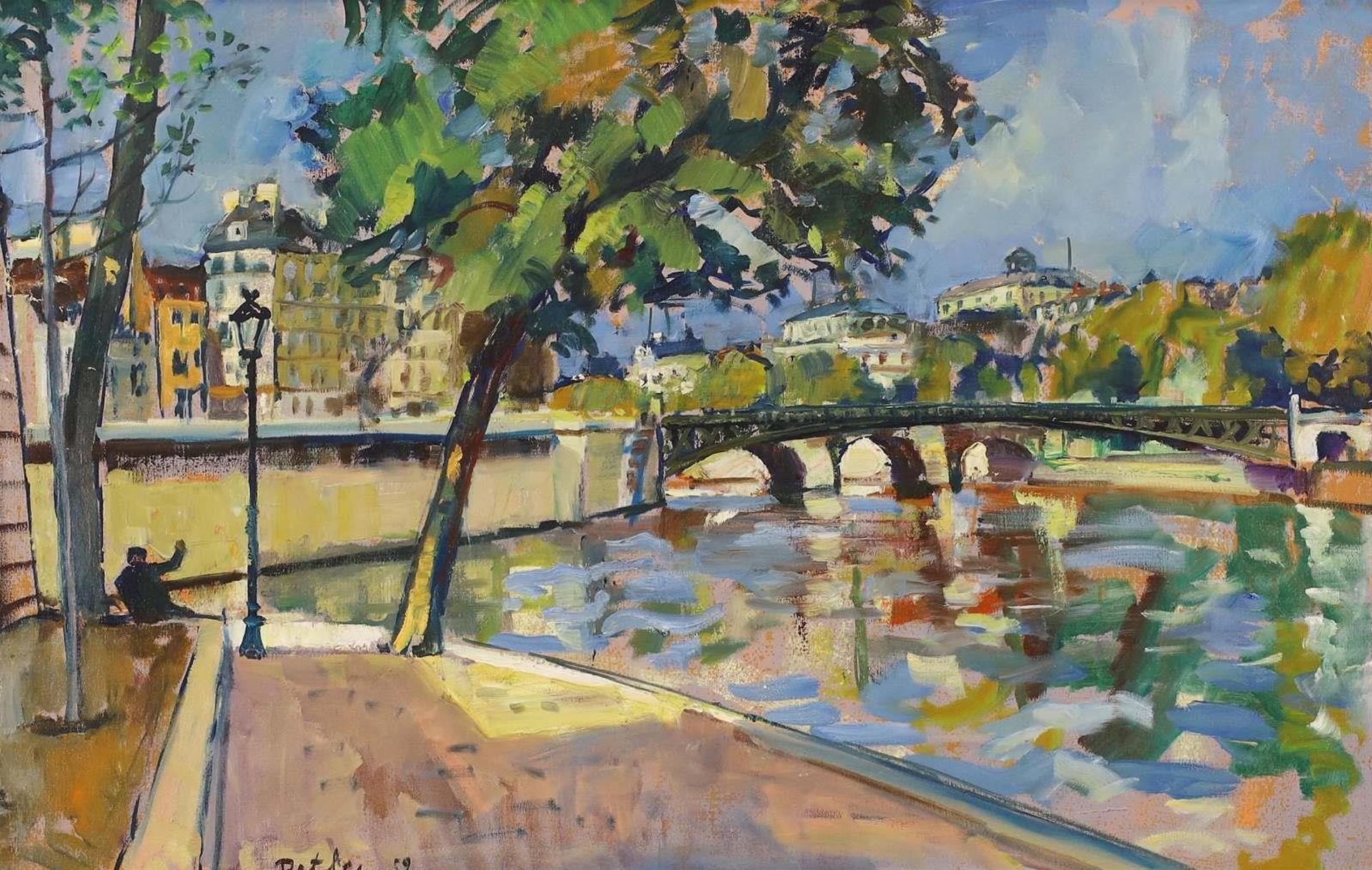 Llewellyn Petley-Jones (1908-1986) - Spring On The Seine - Paris; 1959