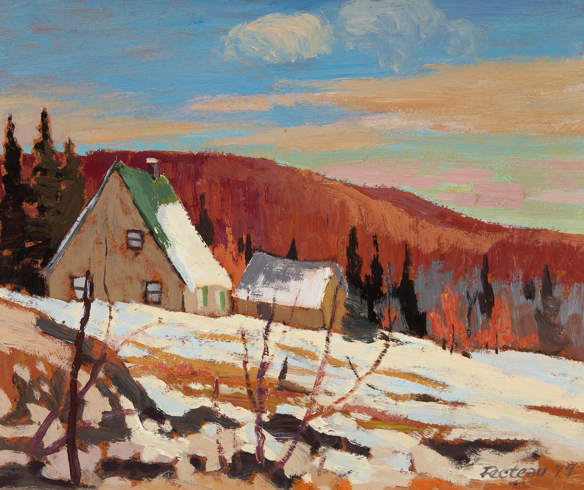 Marcel Fecteau (1927) - Winter scene and Country hill