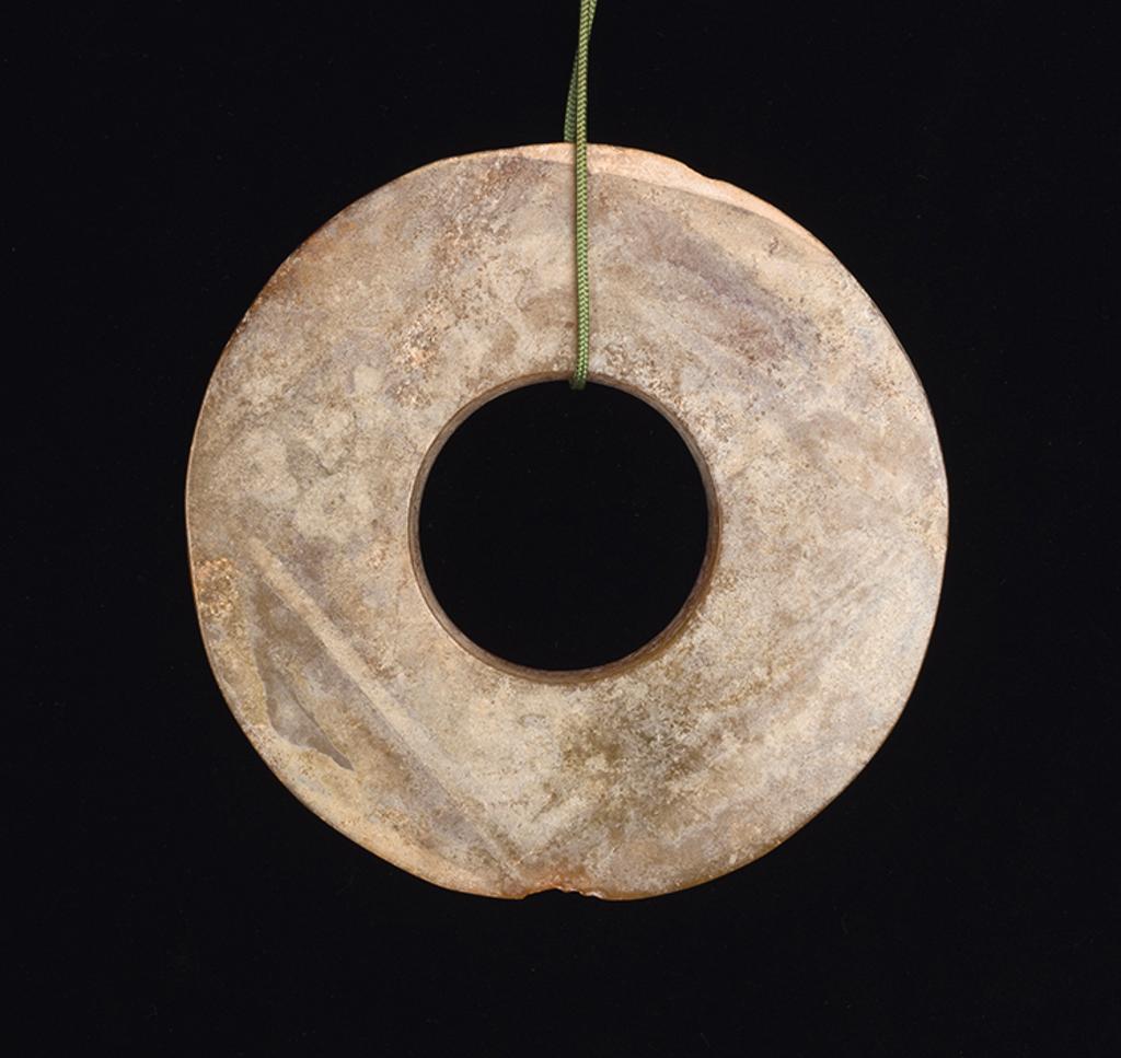 Chinese Art - A Large Chinese Mottled Jade Disc, Bi, Shang Dynasty