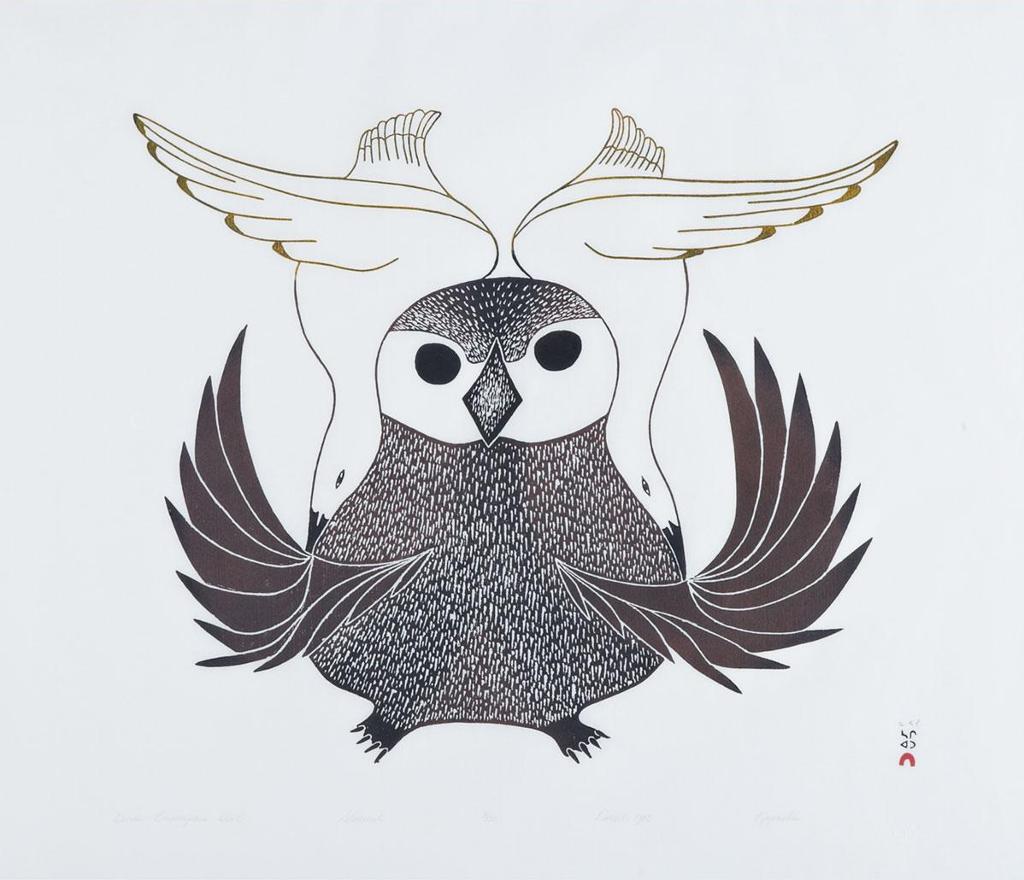 Napatchie Pootoogook (1938-2002) - Birds Encompass Owl