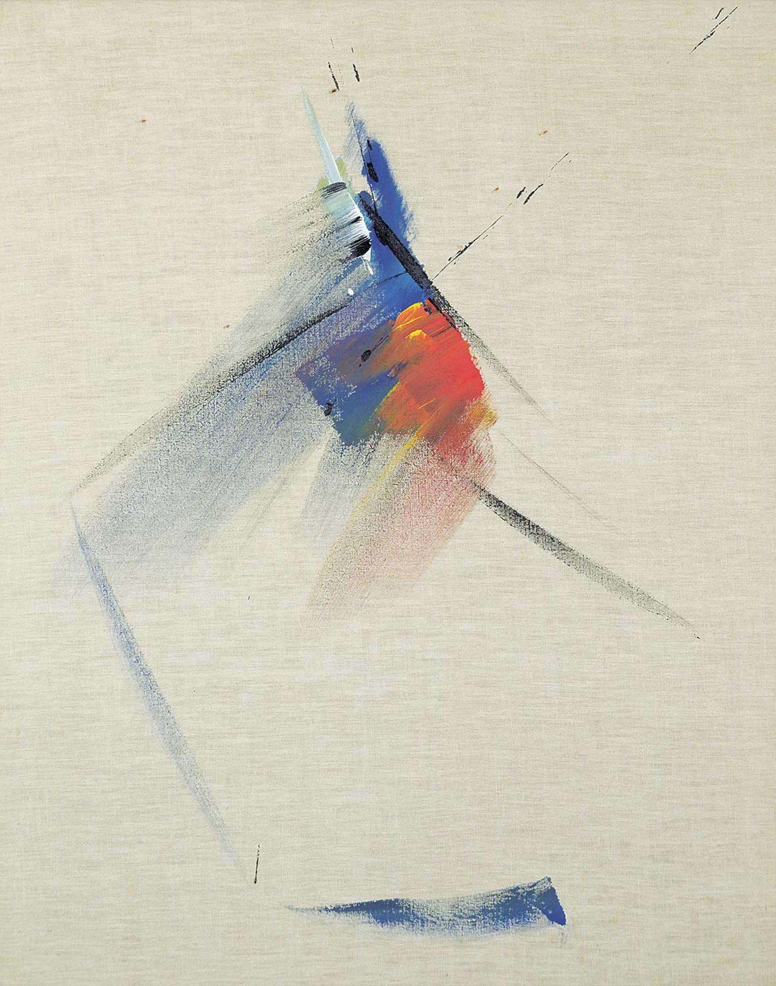 Jean Miotte - Untitled - Blue, Red and Yellow Abstract