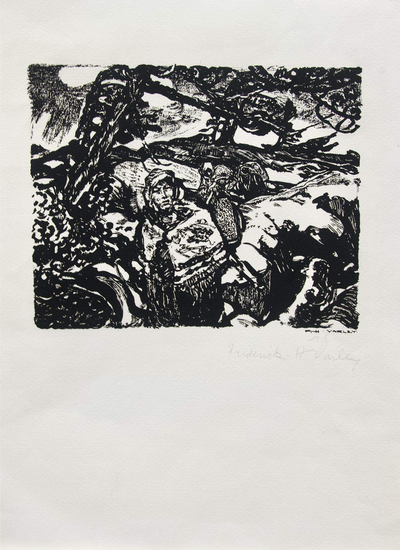 Frederick Horseman Varley (1881-1969) - Untitled (Figure Amongst Windswept Trees)