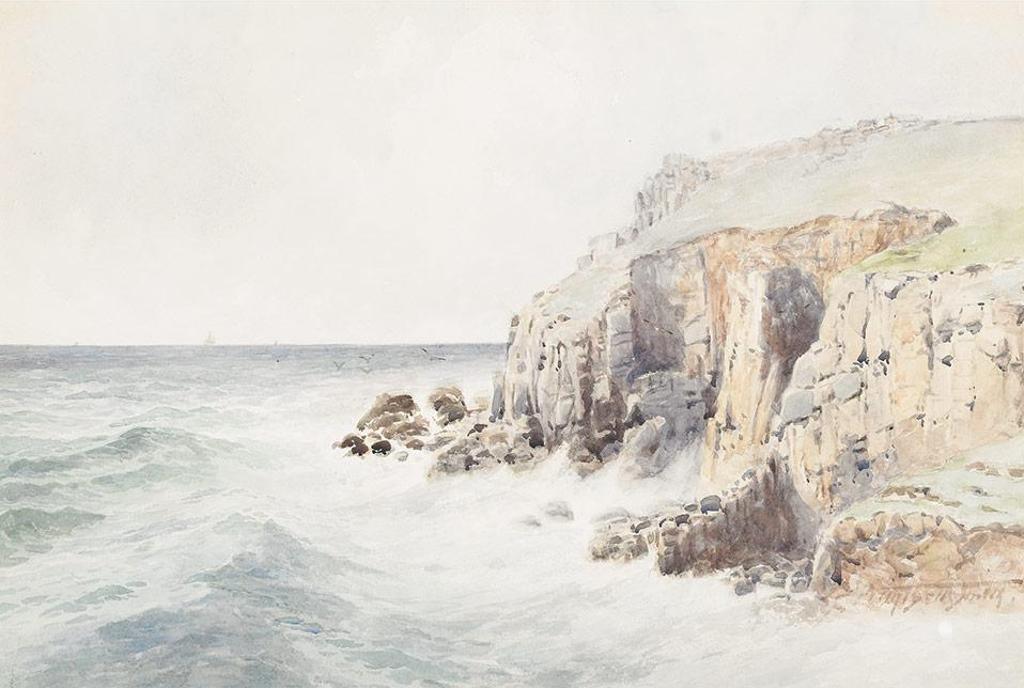Frederic Martlett Bell-Smith (1846-1923) - Sailing Off A Rocky Coast