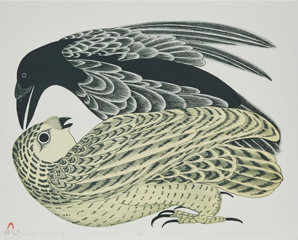 Kananginak Pootoogook (1935-2010) - Birds Quarreling