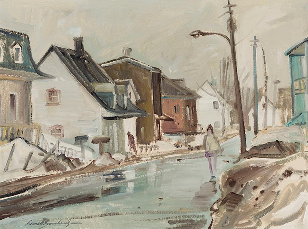 Lorne Holland George Bouchard (1913-1978) - Village dans la pluie et neige