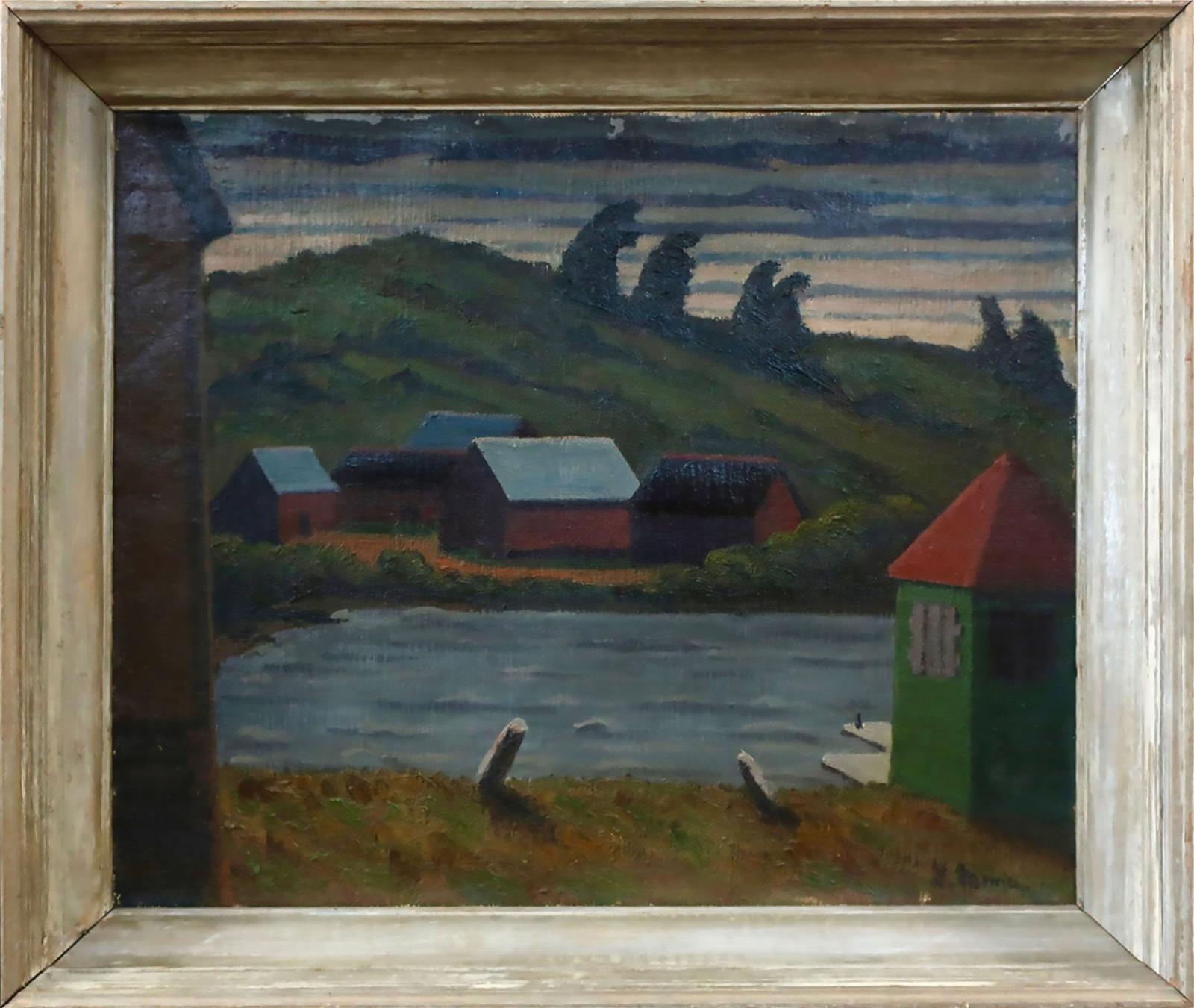 David Rousseau Morrice (1903-1978) - Untitled (Houses By Water)