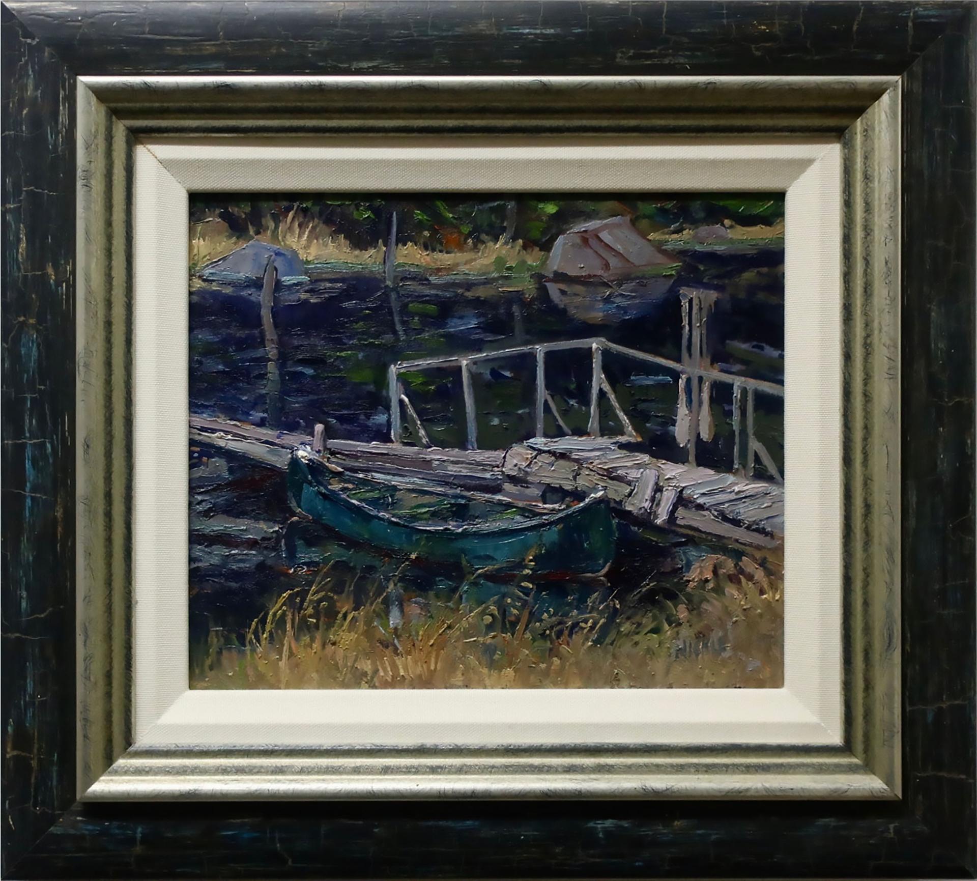 Lawrence Nickle (1931-2014) - Canoe And Dock At Studio