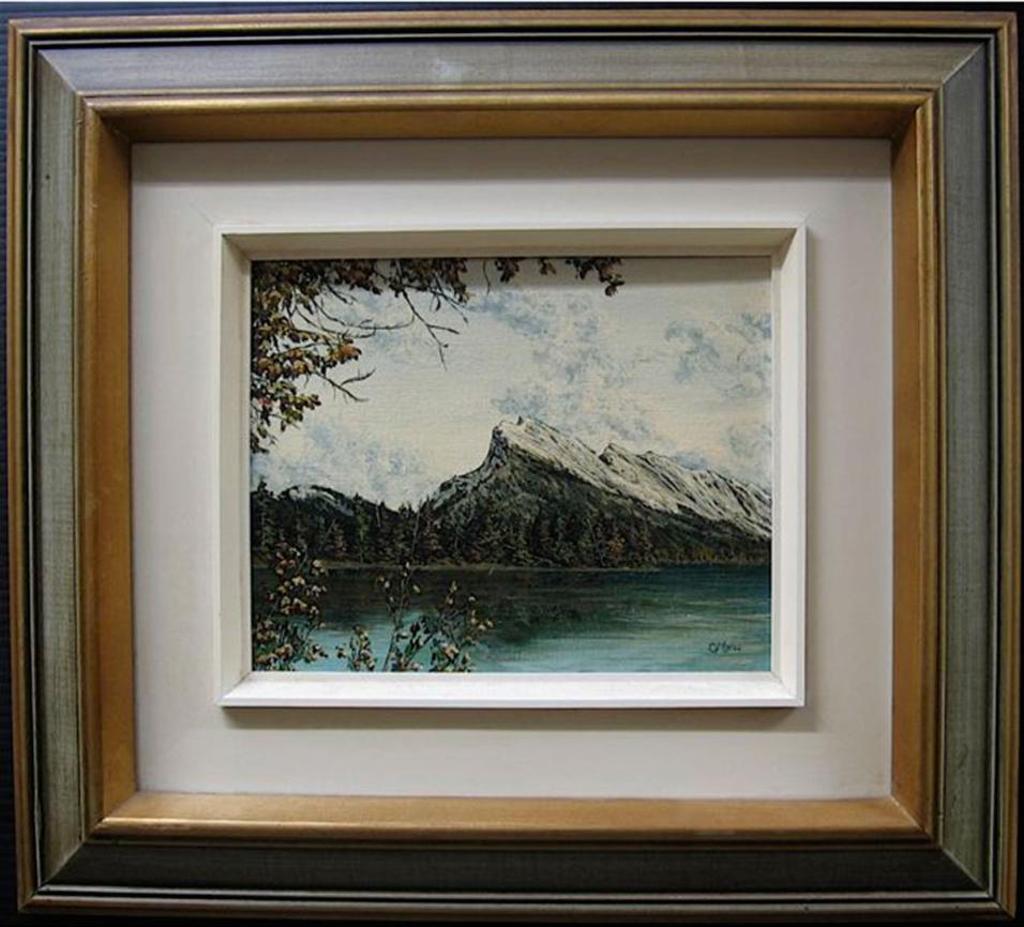 Peak Of Mount Rundle - oil painting - made by Carolyn Menu in 1974