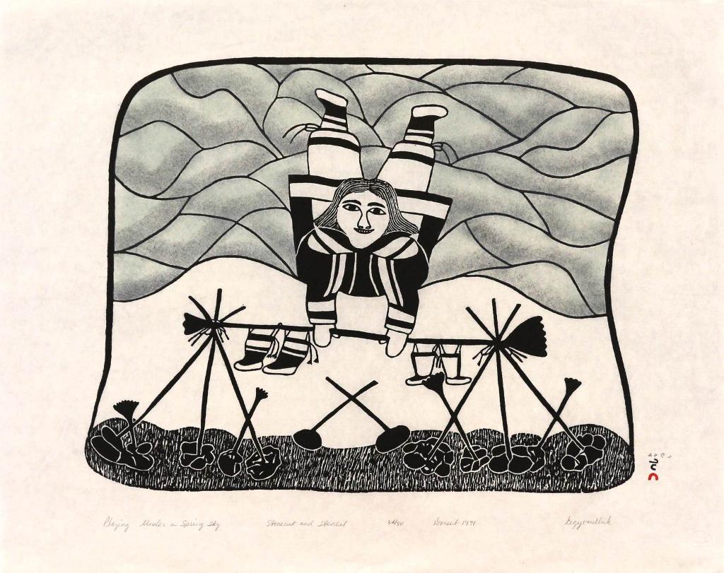 Egevadluq (Eegyvuldluk) Ragee (1920-1983) - Playing Under A Spring Sky; 1978