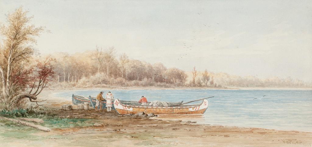 Frederick Arthur Verner (1836-1928) - Canoes And Trappers