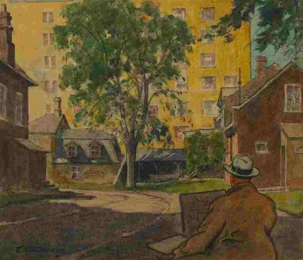 Thomas Garland Greene (1875-1955) - The Studio, Grenville St. Toronto (Bert Reed at Work)