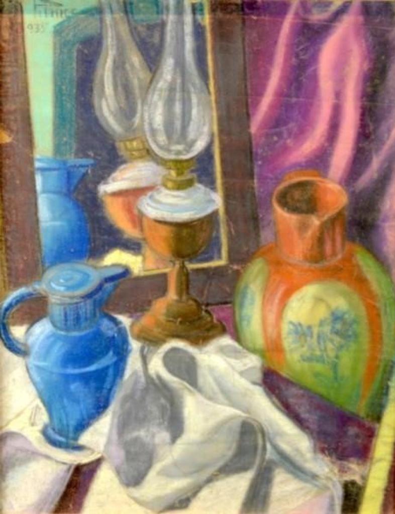 Oliver Pittner (1911-1971) - Still life with jugs and lantern