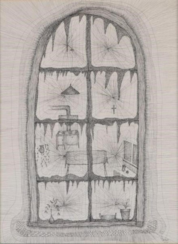 Gecin Gerard Sindon (1907-2000) - View of an Interior Through a Window