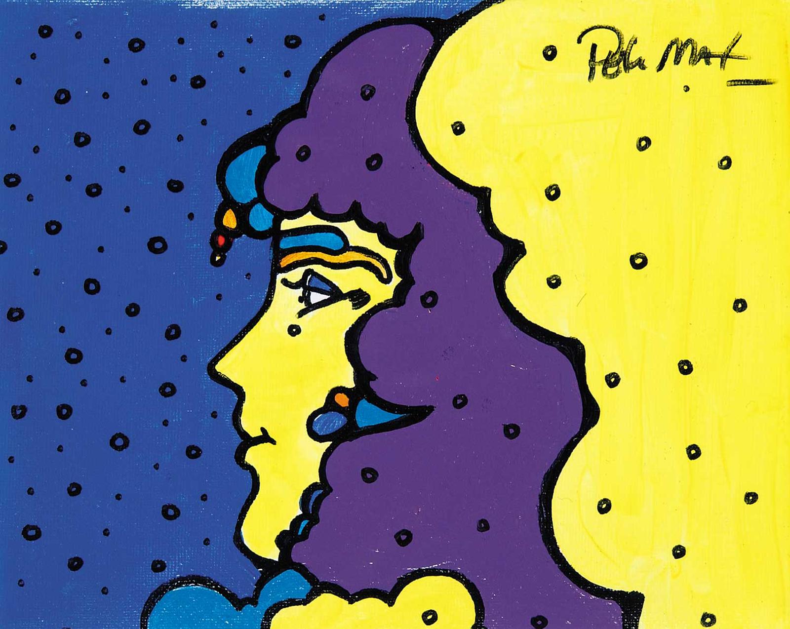 Peter Max (1937) - Untitled - Zen Max Series - Lucy with the Purple Hair