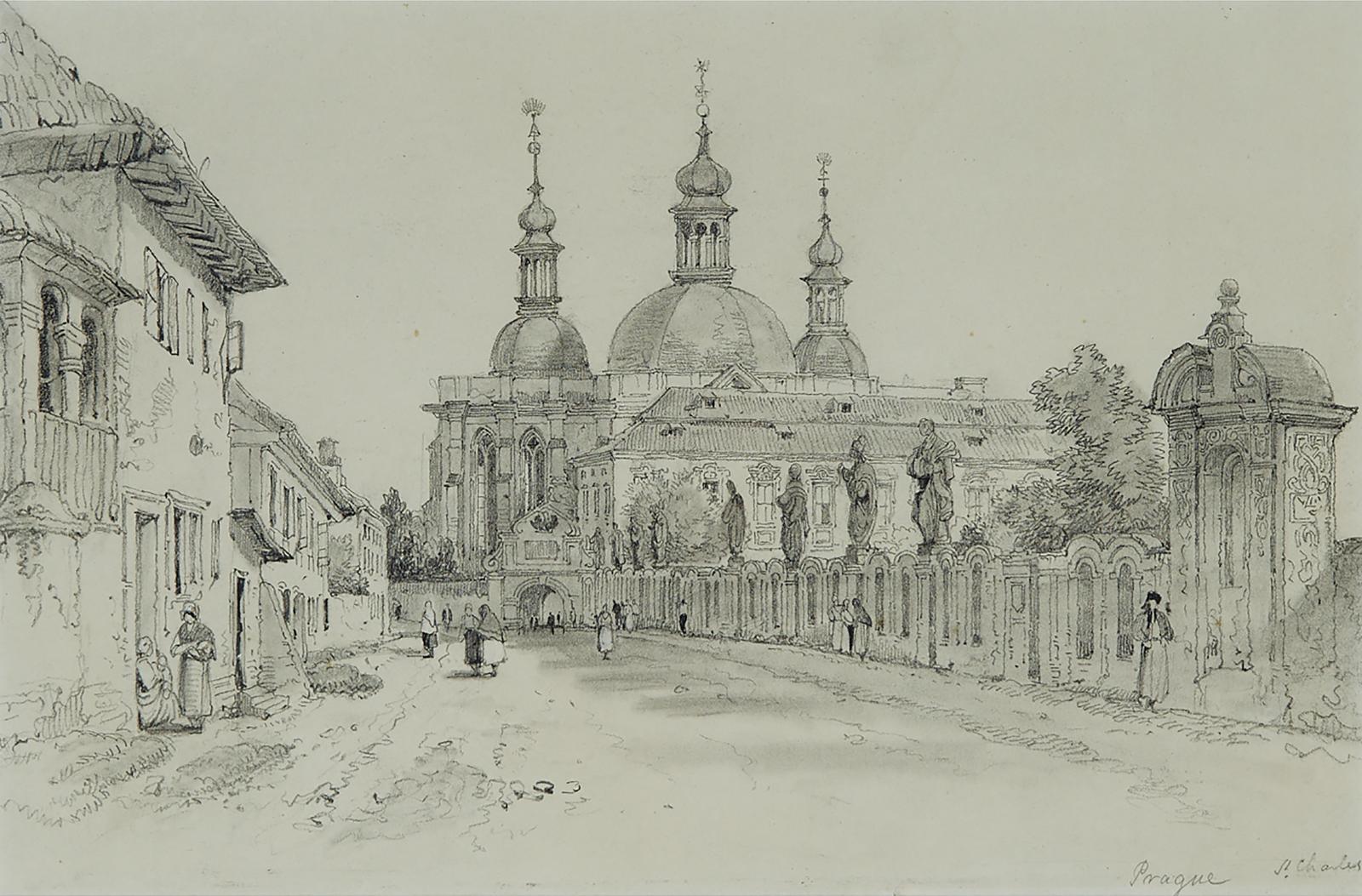 Samuel Prout (1783-1853) - St. Nicholas Church From The Charles Bridge, Prague