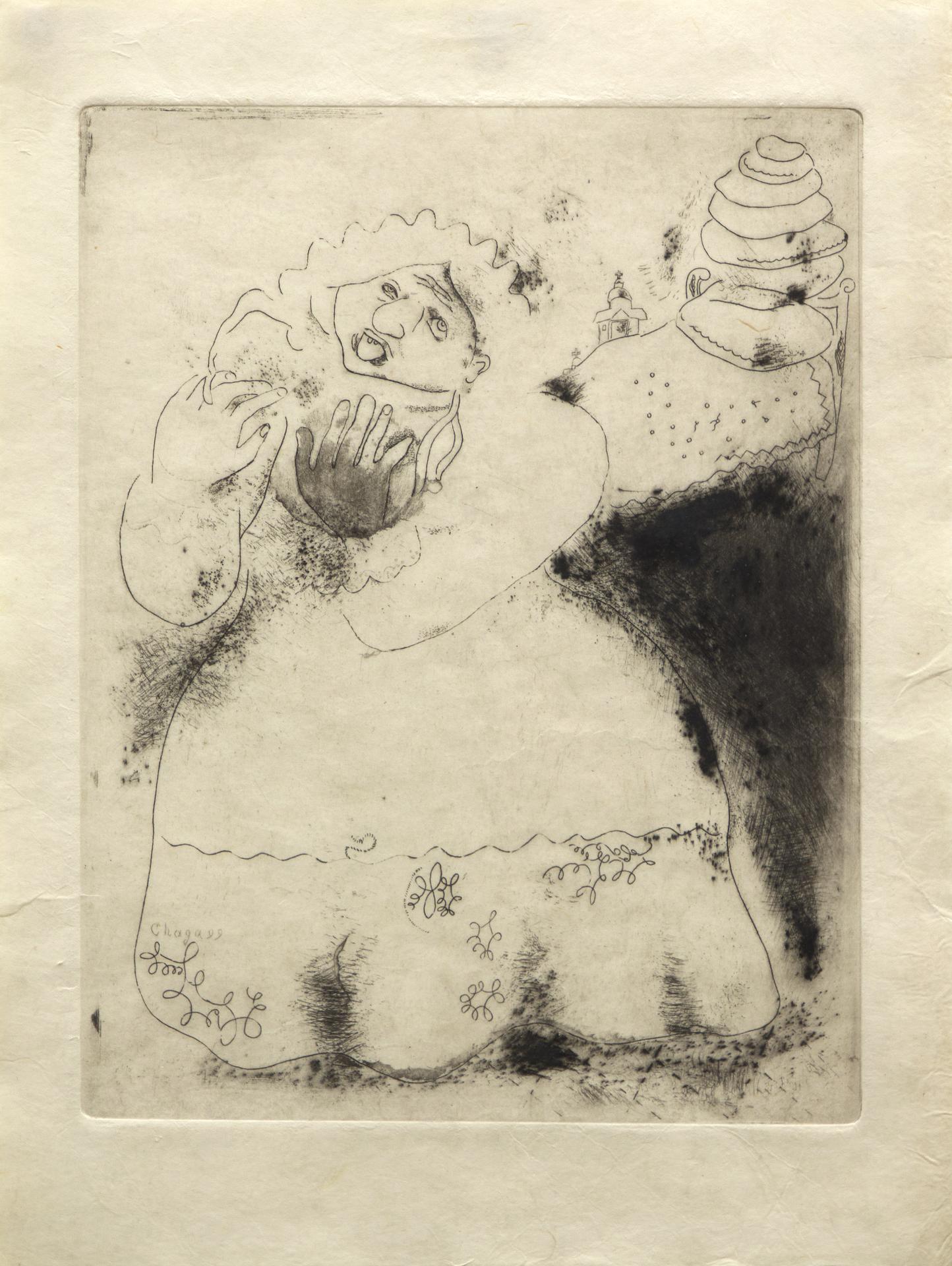 Marc Chagall (1887-1985) - Madame Korobotchka (de la série « Gogol's Dead Souls » / from the series 