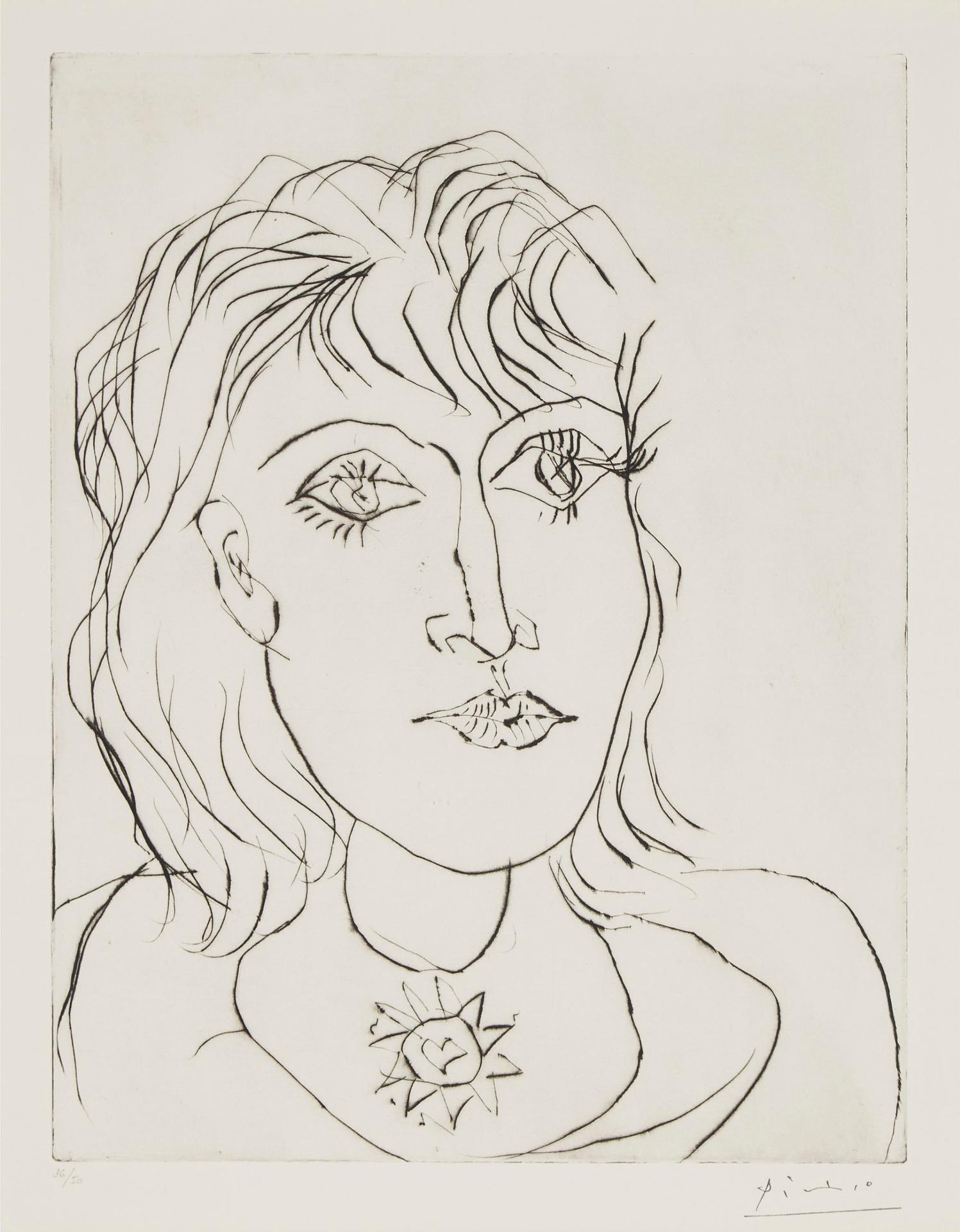 Pablo Ruiz Picasso (1881-1973) - DORA MAAR AU COLLIER, 1937 [B. 300; BA. 628]