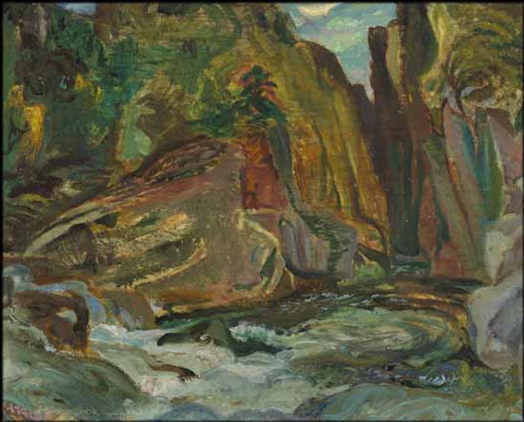 Frederick Horseman Varley (1881-1969) - Cheakamus Gorge / West Coast - Low Tide (verso)