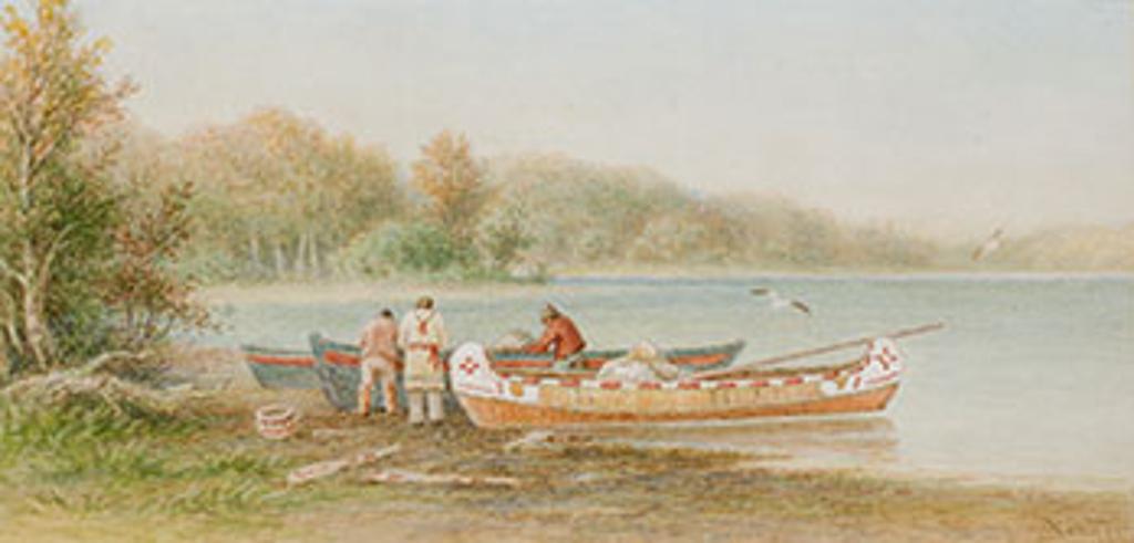 Frederick Arthur Verner (1836-1928) - Hudson Bay Canoes, Rainy Lake, Near Fort Francis