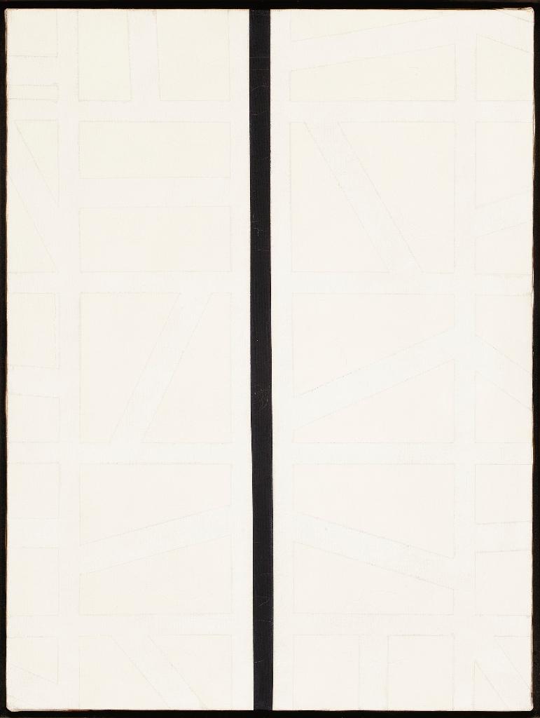 William Paterson Ewen (1925-2002) - Linear Figure On Patterned Ground