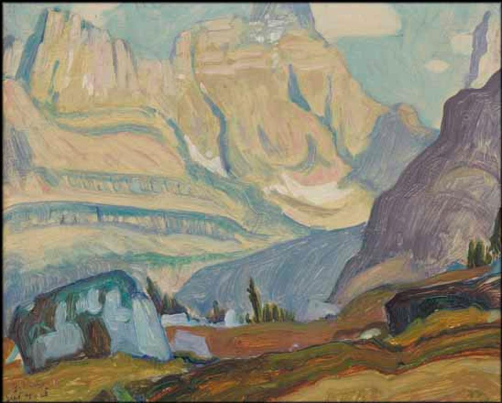 James Edward Hervey (J.E.H.) MacDonald (1873-1932) - Mt. Hungabee from Odaray Bench