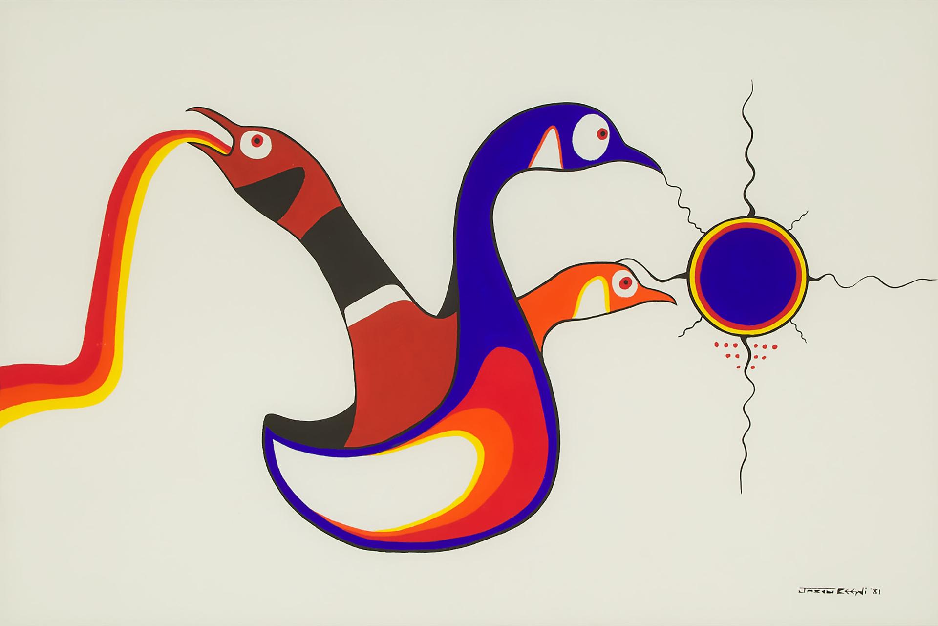 Jackson Beardy (1944-1984) - Three Birds, 1981