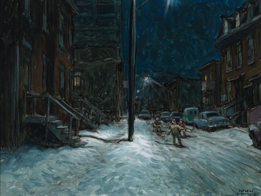 John Geoffrey Caruthers Little (1928-1984) - Long Ago, Winter Night, Rue St. Dominique, Montreal