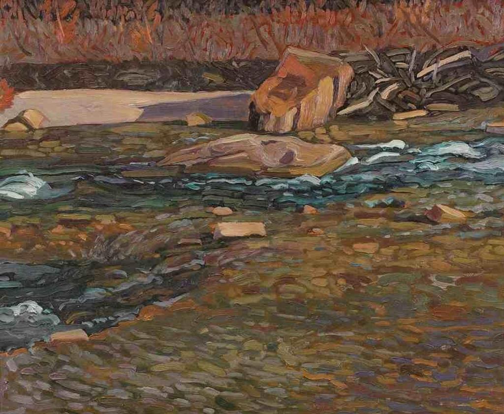 David John More (1947) - Late Shadows - Down From The Falls (Elbow River); 1980