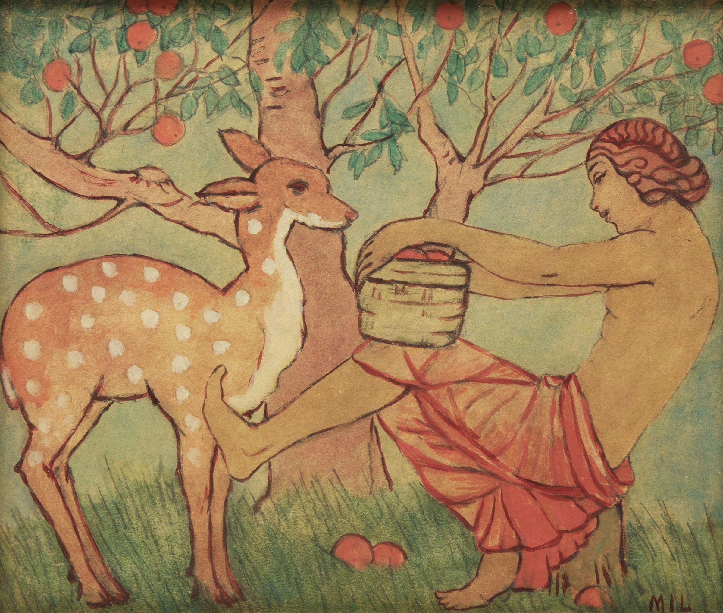 Mabel Irene Lockerby (1887-1976) - Under the Apple Tree