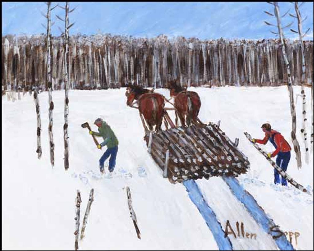 Allen Fredrick Sapp (1929-2015) - Two Men Getting Wood in the Bush
