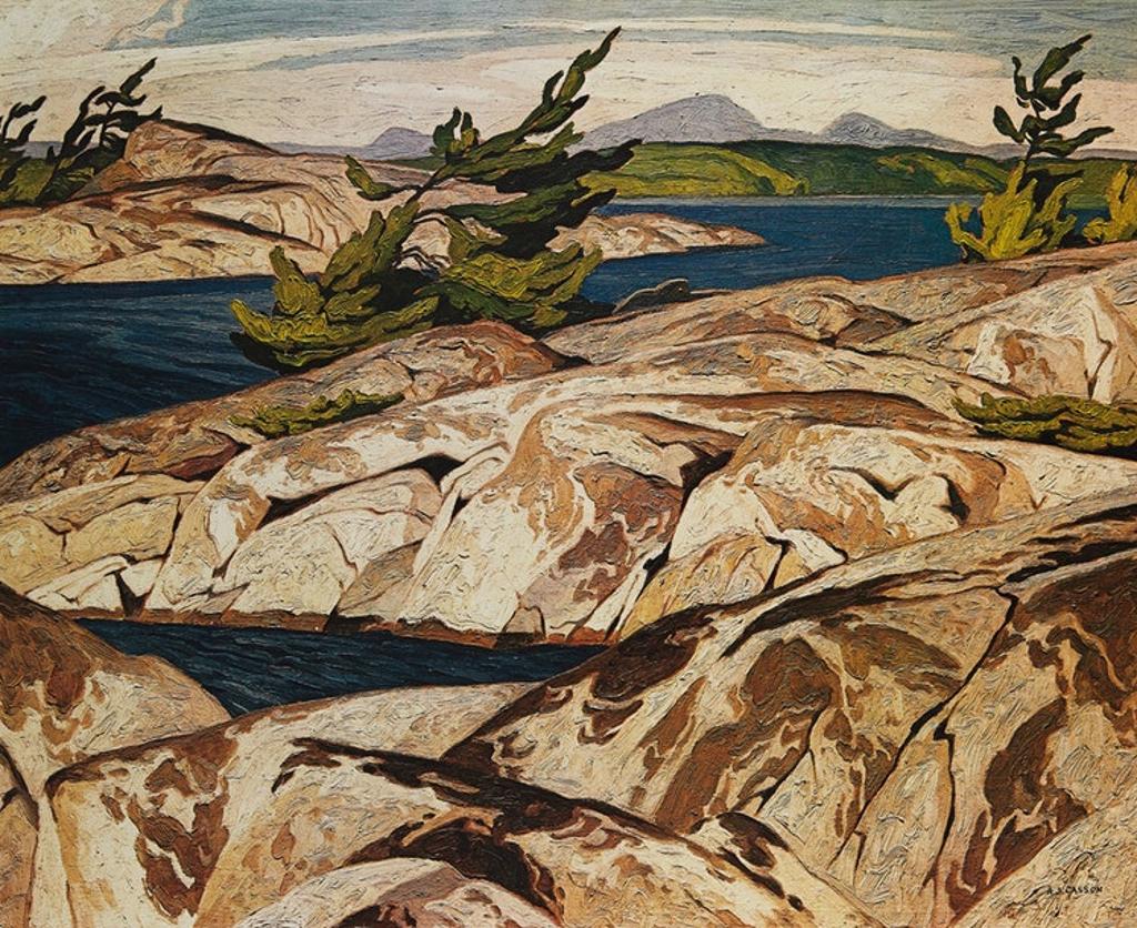 Alfred Joseph (A.J.) Casson (1898-1992) - Picnic Island; Winter Sun; Sun After Rain