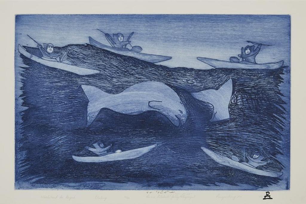 Annie Kilabuk (1932-2005) - Whale Hunt On Kayak