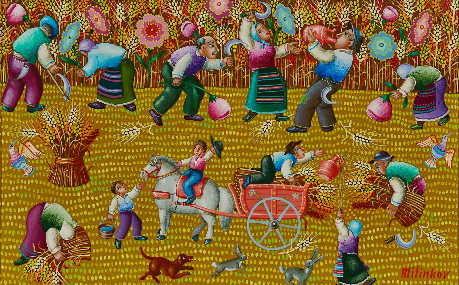 Ljubomir Millinkov (1938) - Peasants Gathering Hay