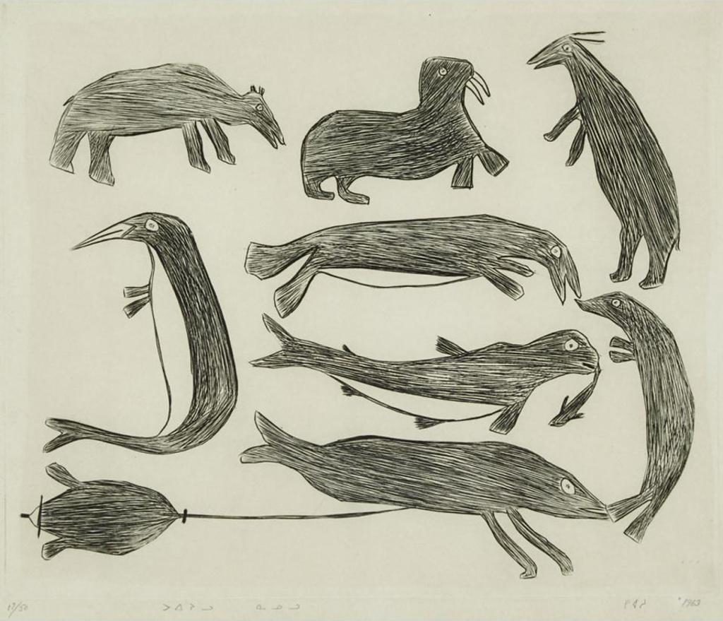 Kiakshuk (1886-1966) - Sea Beasts And Bear