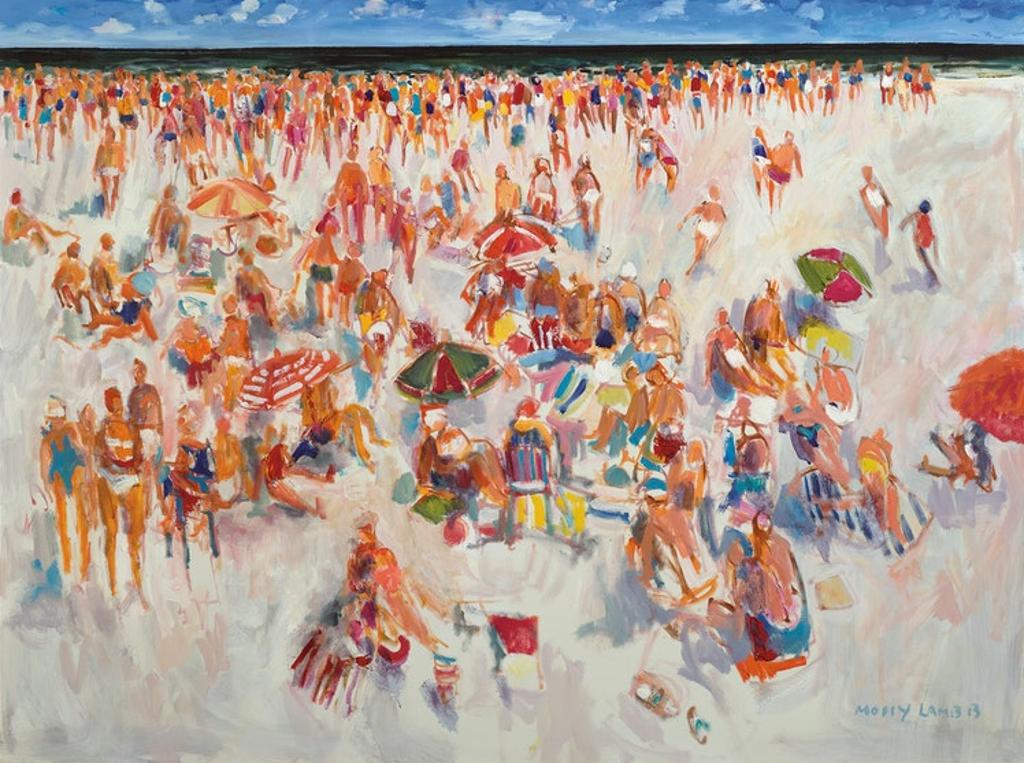 Molly Joan Lamb Bobak (1922-2014) - Beach Crowd