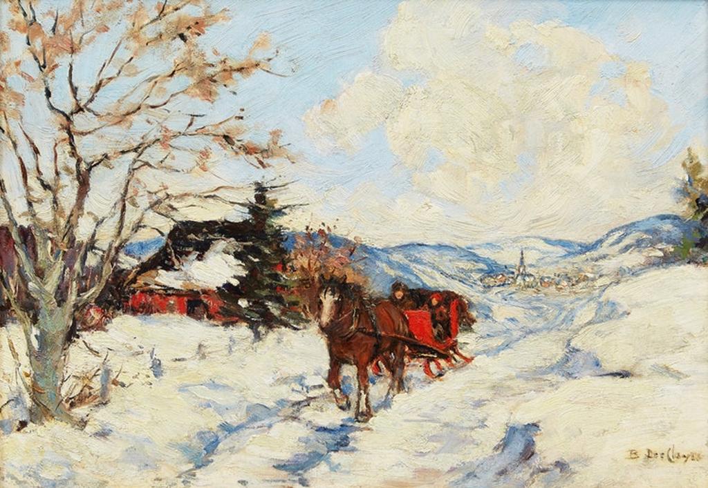 Berthe Des Clayes (1877-1968) - Sleigh Scene, Winter