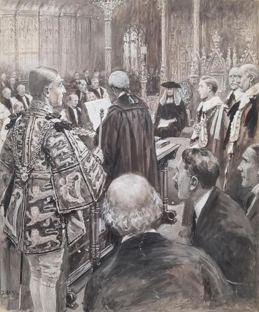 Samuel Begg (1854-1936) - The Prince of Wales Taking His Seat in The House of Lords