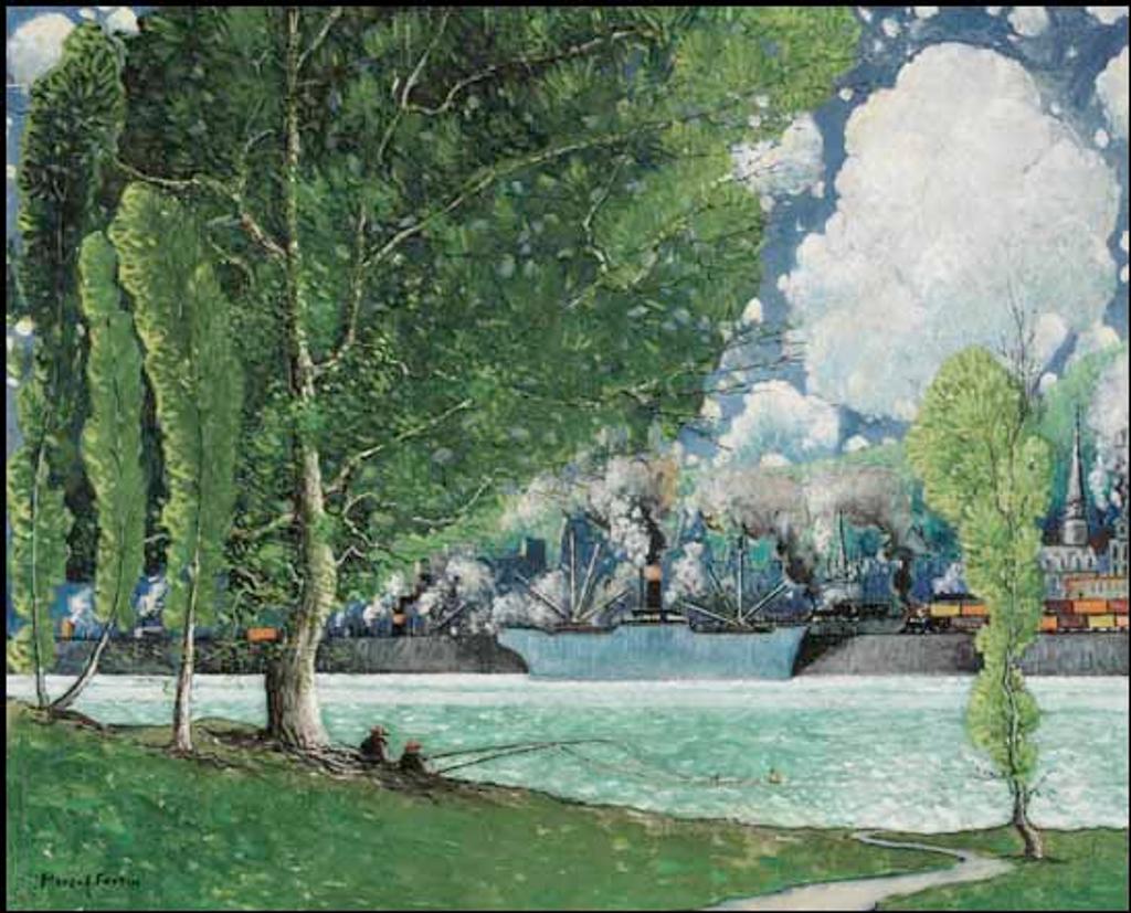 Marc-Aurèle Fortin (1888-1970) - Montréal vue de l'Île Sainte-Hélène
