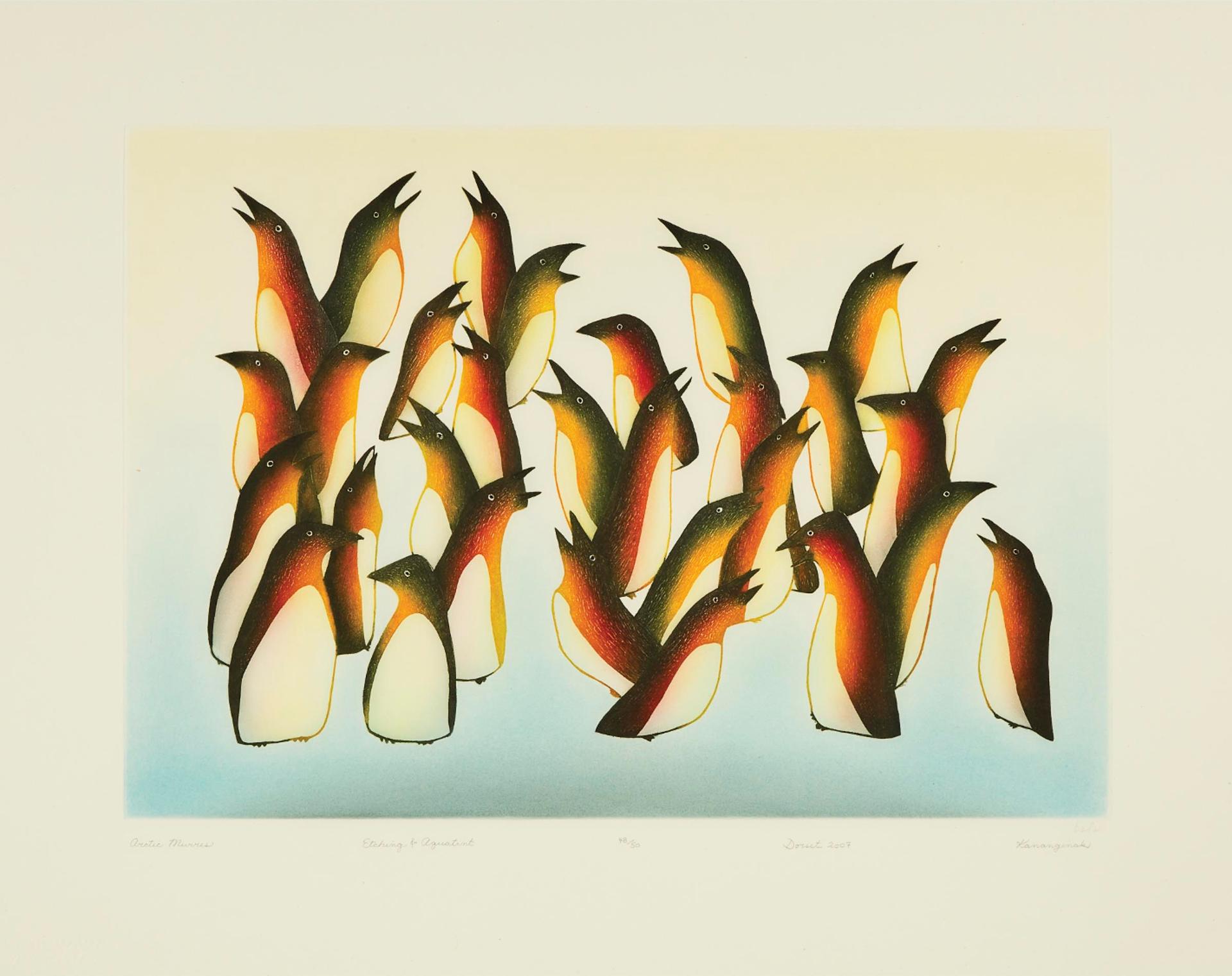 Kananginak Pootoogook (1935-2010) - Arctic Murres, 2007